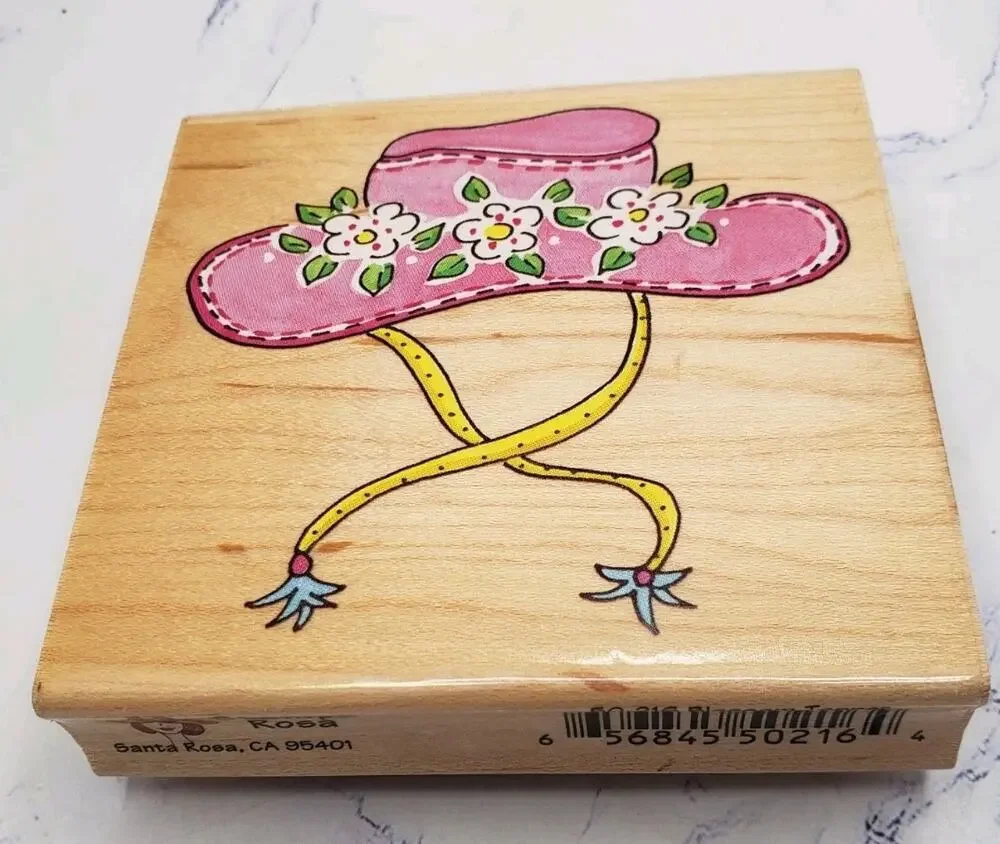 Stampa Rosa Marna Blossom Topper Glamour Girl Wood Mounted Rubber Stamp 50-216